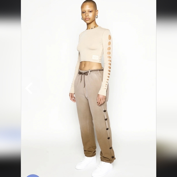 D4. NWT Ariel x Boys Lie Wish Away Mocha Snap Pant Size Small - Picture 1 of 7